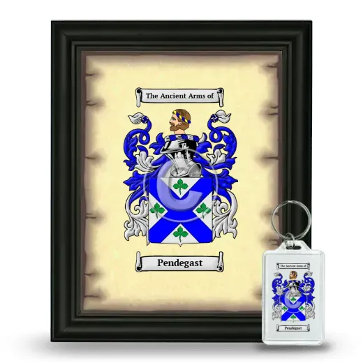 Pendegast Framed Coat of Arms and Keychain - Black