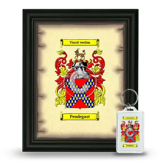 Pendegast Framed Coat of Arms and Keychain - Black
