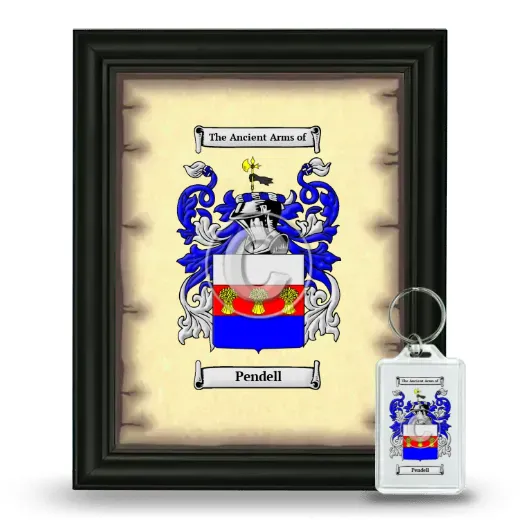 Pendell Framed Coat of Arms and Keychain - Black