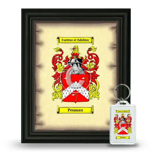 Penman Framed Coat of Arms and Keychain - Black