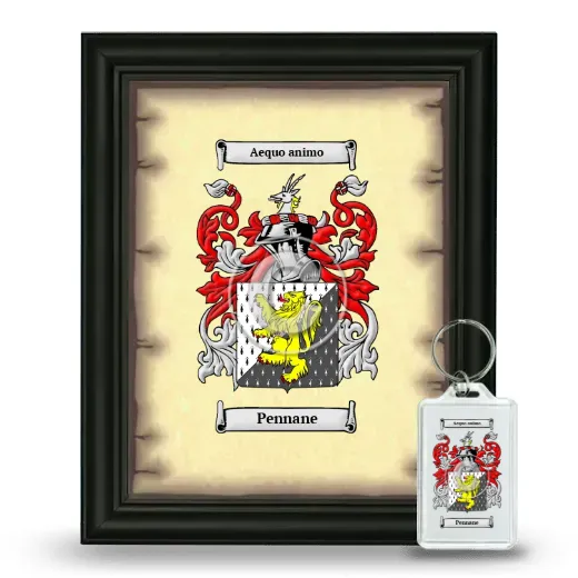 Pennane Framed Coat of Arms and Keychain - Black