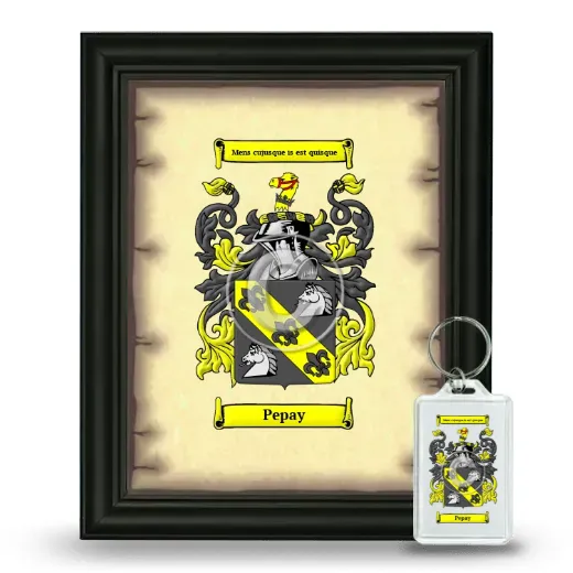 Pepay Framed Coat of Arms and Keychain - Black