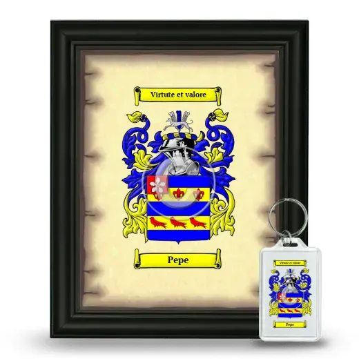 Pepe Framed Coat of Arms and Keychain - Black
