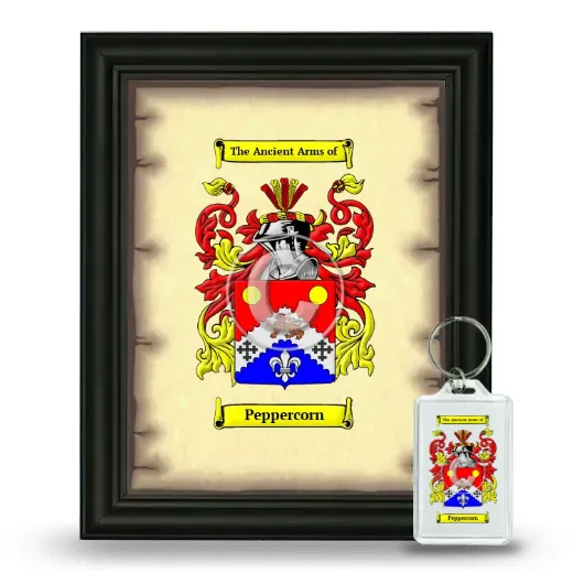 Peppercorn Framed Coat of Arms and Keychain - Black