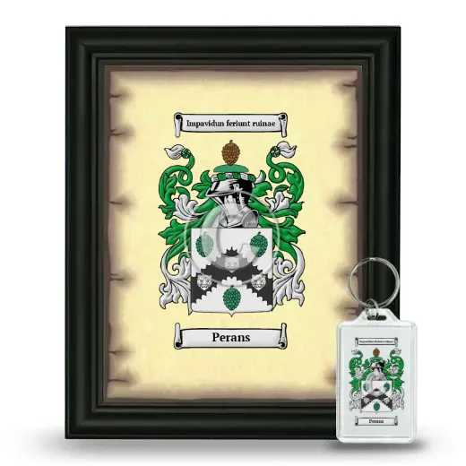Perans Framed Coat of Arms and Keychain - Black