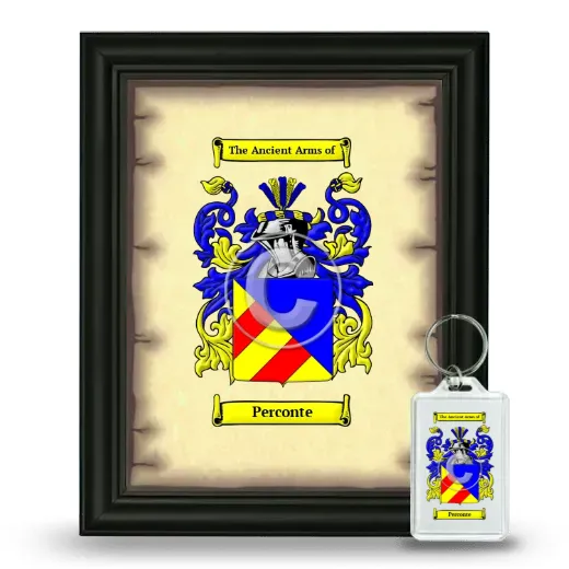 Perconte Framed Coat of Arms and Keychain - Black