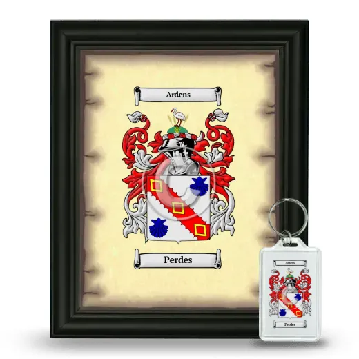 Perdes Framed Coat of Arms and Keychain - Black
