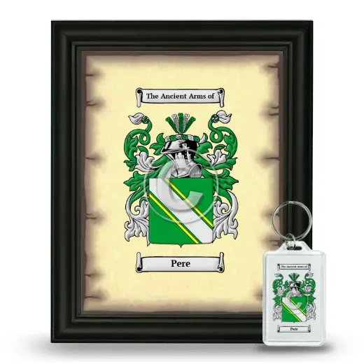 Pere Framed Coat of Arms and Keychain - Black