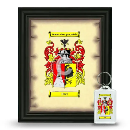 Perl Framed Coat of Arms and Keychain - Black