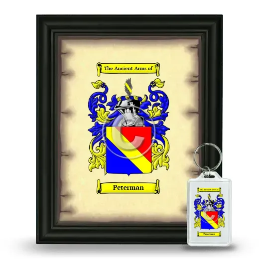 Peterman Framed Coat of Arms and Keychain - Black