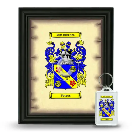 Peters Framed Coat of Arms and Keychain - Black