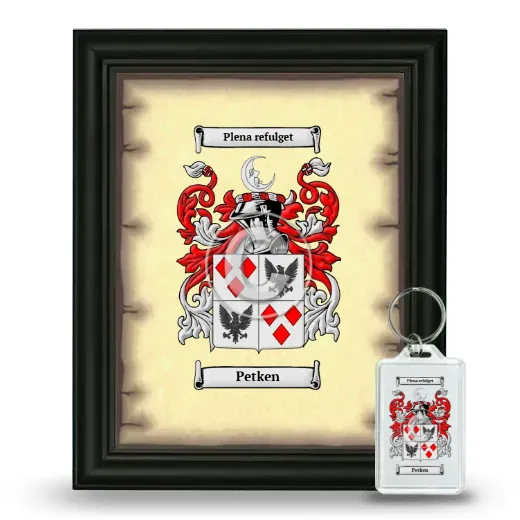 Petken Framed Coat of Arms and Keychain - Black