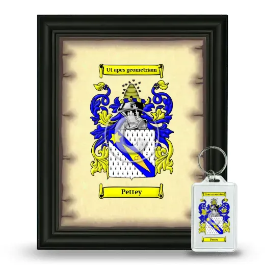 Pettey Framed Coat of Arms and Keychain - Black