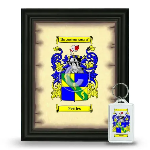 Petties Framed Coat of Arms and Keychain - Black