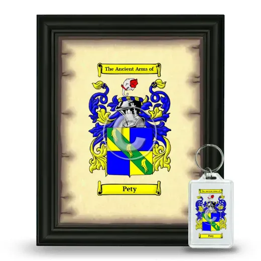 Pety Framed Coat of Arms and Keychain - Black