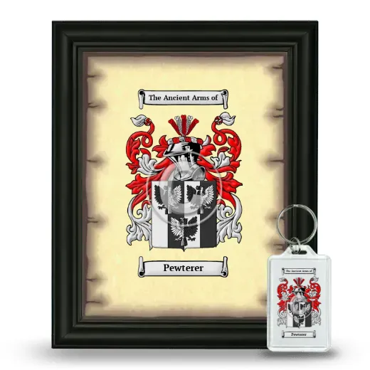 Pewterer Framed Coat of Arms and Keychain - Black