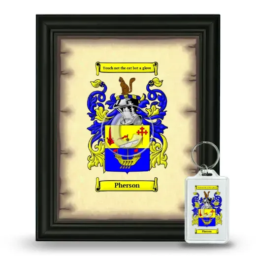 Pherson Framed Coat of Arms and Keychain - Black