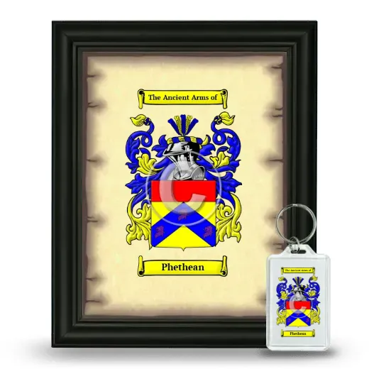 Phethean Framed Coat of Arms and Keychain - Black