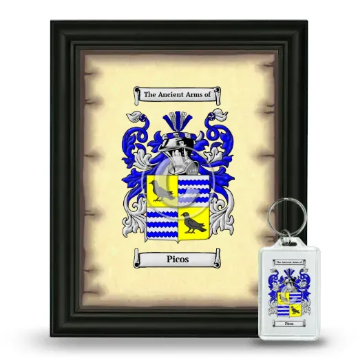 Picos Framed Coat of Arms and Keychain - Black
