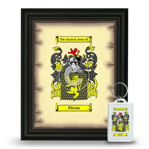 Picton Framed Coat of Arms and Keychain - Black