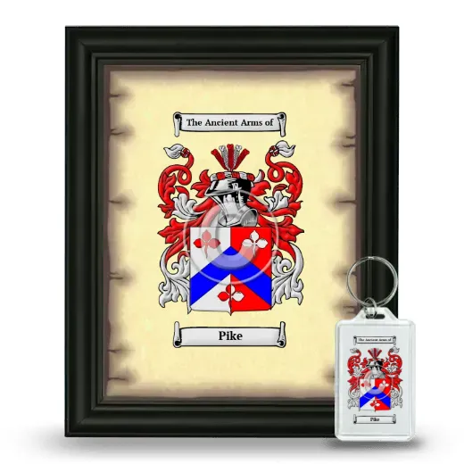 Pike Framed Coat of Arms and Keychain - Black