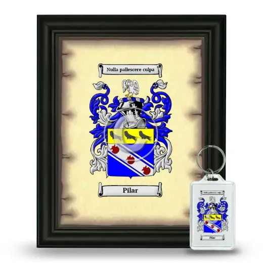 Pilar Framed Coat of Arms and Keychain - Black