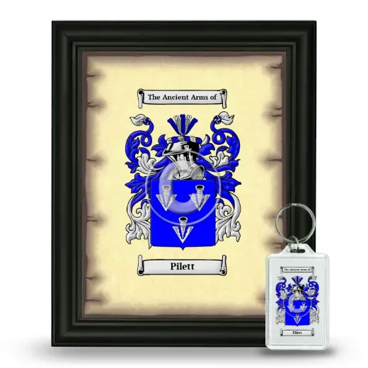 Pilett Framed Coat of Arms and Keychain - Black