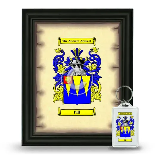 Pill Framed Coat of Arms and Keychain - Black