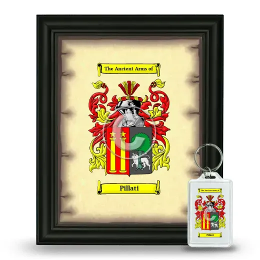 Pillati Framed Coat of Arms and Keychain - Black