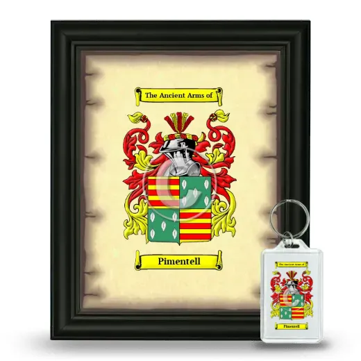Pimentell Framed Coat of Arms and Keychain - Black