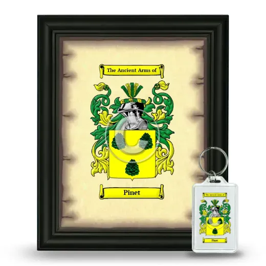 Pinet Framed Coat of Arms and Keychain - Black