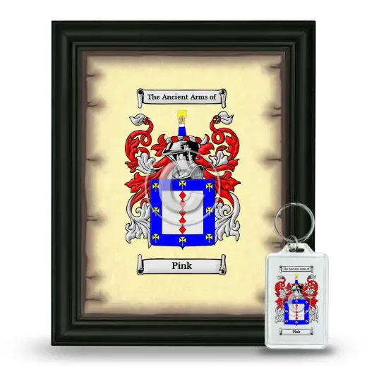 Pink Framed Coat of Arms and Keychain - Black
