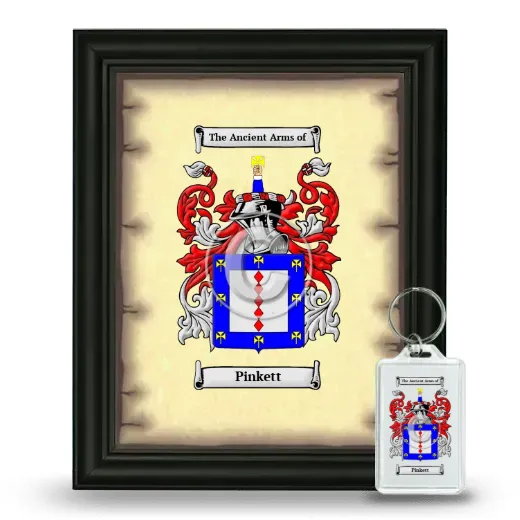 Pinkett Framed Coat of Arms and Keychain - Black
