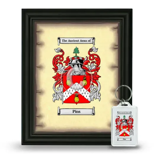 Pins Framed Coat of Arms and Keychain - Black