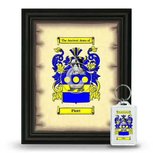 Piott Framed Coat of Arms and Keychain - Black