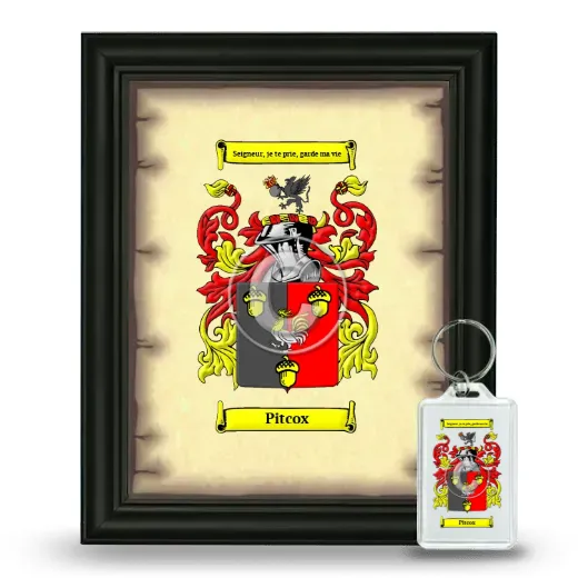 Pitcox Framed Coat of Arms and Keychain - Black