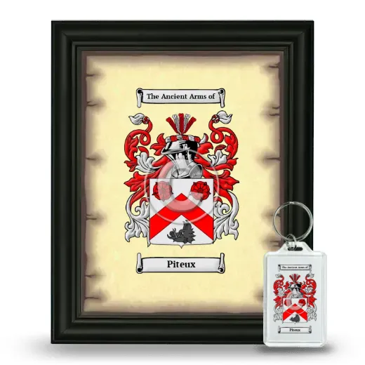 Piteux Framed Coat of Arms and Keychain - Black