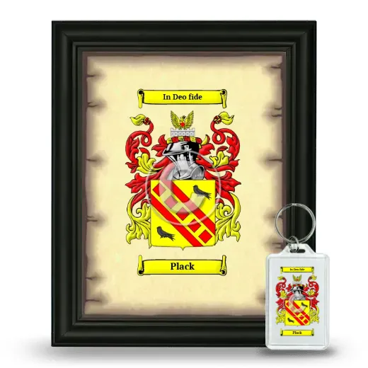 Plack Framed Coat of Arms and Keychain - Black