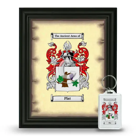 Plat Framed Coat of Arms and Keychain - Black