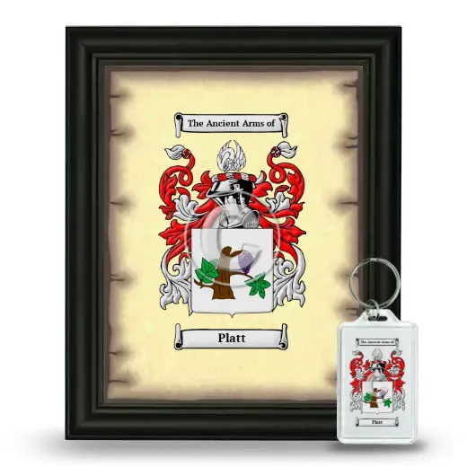 Platt Framed Coat of Arms and Keychain - Black