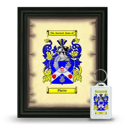 Platte Framed Coat of Arms and Keychain - Black