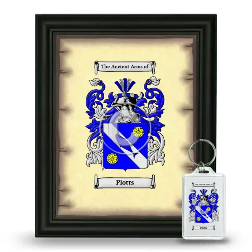 Plotts Framed Coat of Arms and Keychain - Black