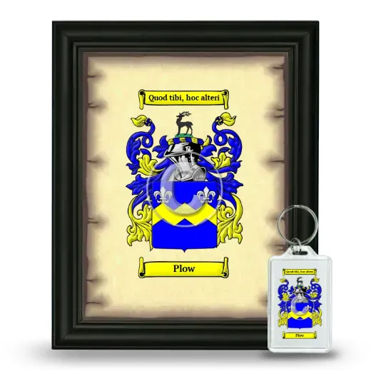 Plow Framed Coat of Arms and Keychain - Black