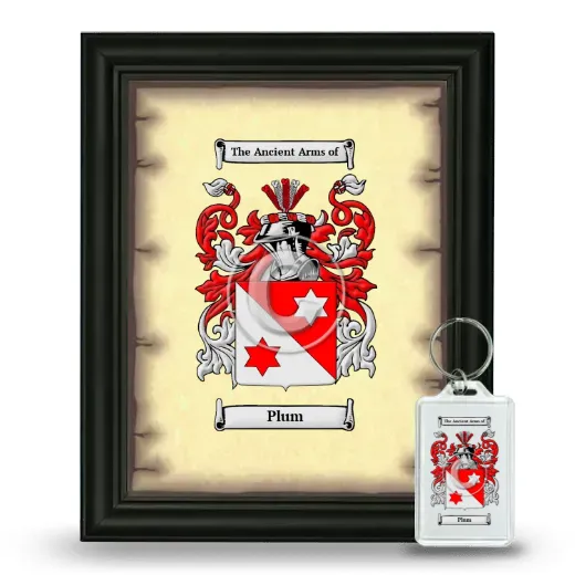 Plum Framed Coat of Arms and Keychain - Black