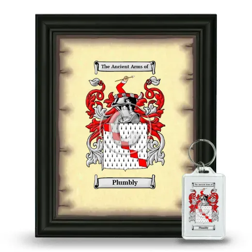 Plumbly Framed Coat of Arms and Keychain - Black