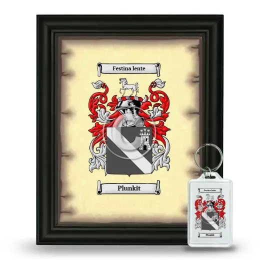 Plunkit Framed Coat of Arms and Keychain - Black