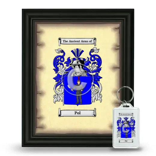 Pol Framed Coat of Arms and Keychain - Black