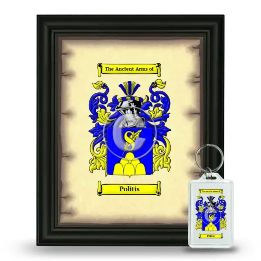 Politis Framed Coat of Arms and Keychain - Black