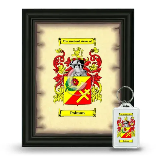 Polman Framed Coat of Arms and Keychain - Black