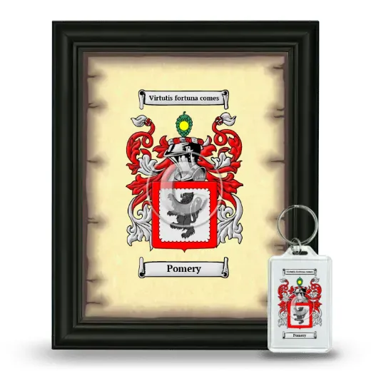 Pomery Framed Coat of Arms and Keychain - Black